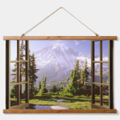 レイニエ山の窓を開ける 吊り下げ型タペストリー (正面)