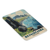 レイニスファラビーチアイスランドヴィンテージトラベル マグネット (右側)