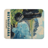 レイニスファラビーチアイスランドヴィンテージトラベル マグネット (横)