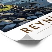 レイニスフジャラビーチアイスランドトラベルアートヴィンテージ ポスター (角)