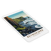 レイニスフジャラビーチアイスランドトラベルアートヴィンテージ マグネット (右側)