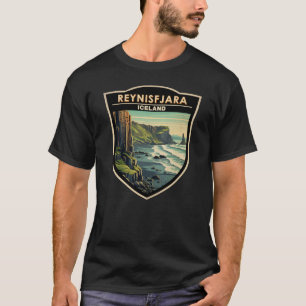 レイニスフジャラビーチアイスランドトラベルアートヴィンテージ Tシャツ