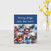 レイニーデイズ ダックスフント (ダウンロード可能) カード (黄色い花)