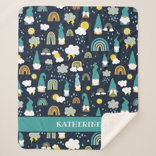 レイニーデイ格言ズレインボーキッズ シェルパブランケット (正面)