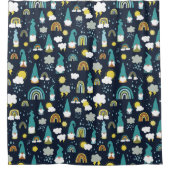 レイニーデイ格言ズレインボーキッズ シャワーカーテン (正面)