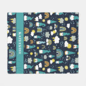 レイニーデイ格言ズレインボーキッズ フリースブランケット (正面(横))