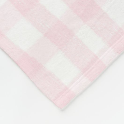 レイニーパーソナライズされたベビーガール子供部屋ボウ&ギンガム フリースブランケット (角)