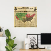 レイノルズ政治地図統一された州 ポスター (ホームオフィス)