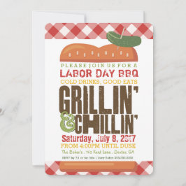 レイバー・デイのBBQ、裏庭のバーベキュー、休日のBBQ 招待状