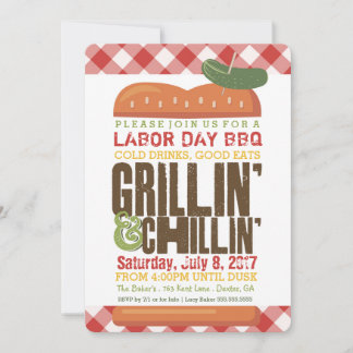 レイバー・デイのBBQ、裏庭のバーベキュー、休日のBBQ 招待状