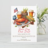 レイバー・デイ・クラブ・フィースト招待状 - 愛国的な海鮮パーティー 招待状 (スタンド正面)