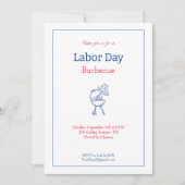 レイバー・デイ・バーベキュー・パーティ ミニマリスト 招待状 (正面)