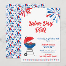 レイバー・デイ・パーティー BBQ 愛国的な 赤 白 青