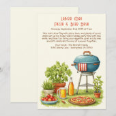 レイバー・デイ ピザ＆ビール招待 - 愛国的な 招待状 (正面/裏面)