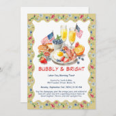 レイバー・デイ ミモザ ブランシュ 招待状 – 愛国的な  (正面/裏面)