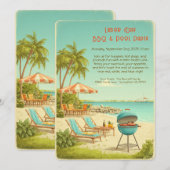 レイバー・デイ ヴィンテージ BBQ & プールパーティー ご招待 招待状 (正面/裏面)