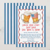 レイバー・デーのクラフトビール・バッシュ - 赤、白、ビール 招待状 (正面/裏面)