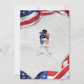 レイバー・デーのホリデーカード 赤白青 BBQ 招待状 (裏面)