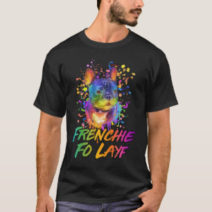 レイフ救助犬ブルドッグフランスの採用のフランス語 Tシャツ