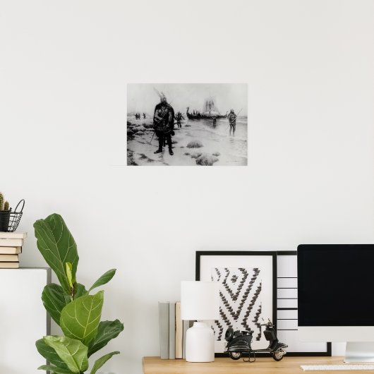 レイフ・エリクソンによるアメリカの発見 ポスター (ホームオフィス)