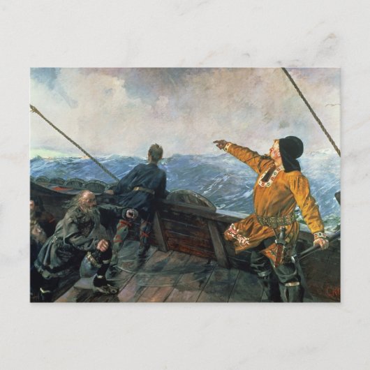 レイフ・エリクソンは1893年にアメリカに上陸する ポストカード (正面)