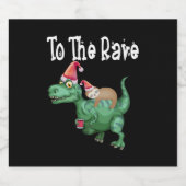 レイブツリーへのレックスおもしろいスロース乗馬恐竜C スパークリングワインラベル (シングルラベル)