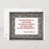 レイブラッドベリー引用文ーのバーニングブック ポストカード (正面/裏面)