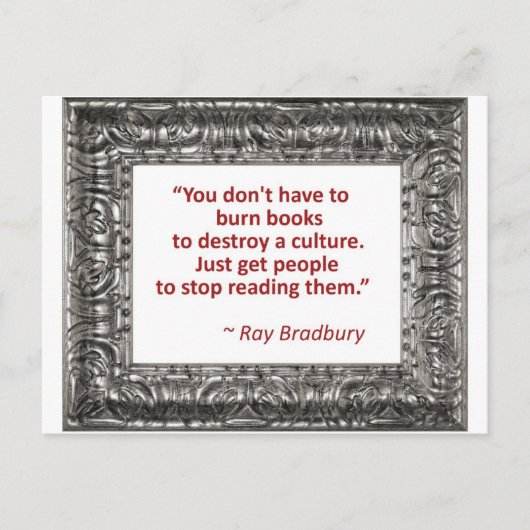 レイブラッドベリー引用文ーのバーニングブック ポストカード (正面)