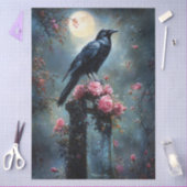 レイブンが墓石に身を隠す 薄葉紙 (クラフト)