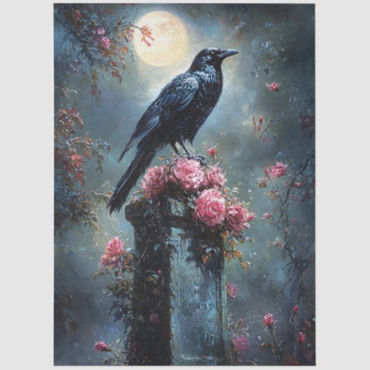 レイブンが墓石に身を隠す 薄葉紙 (正面)