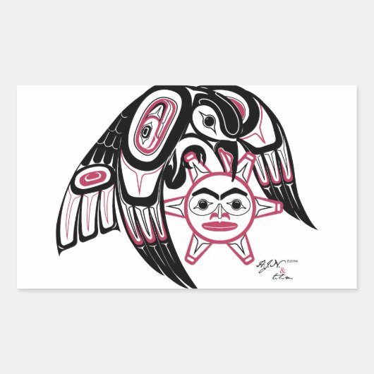 レイブンが太陽を盗む 長方形シール (正面)