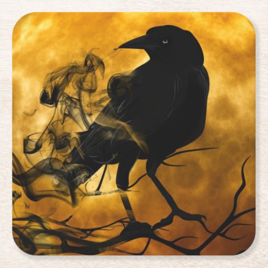 レイブンとハーベストムーン秋スクエア紙コースター スクエアペーパーコースター (正面)