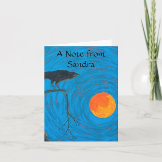 レイブンと満月 ノートカード (正面)