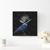 レイブンまたはクロウ魔法ゴシック時計 スクエア壁時計 (ホーム)