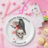 レイブンオンスカルブラッドドリップスこうもり ペーパープレート (パーティー)