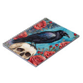 レイブンオンスカルレッドローゼスティール(緑がかった色)背景 ノートブック (左側)