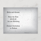 レイブンスカルハロウィーンゴシック結婚式の日付を保存 案内ポストカード (裏面)