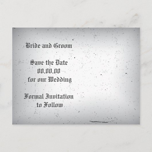 レイブンスカルハロウィーンゴシック結婚式の日付を保存 案内ポストカード (裏面)