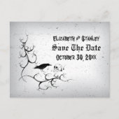 レイブンスカルハロウィーンゴシック結婚式の日付を保存 案内ポストカード (正面)