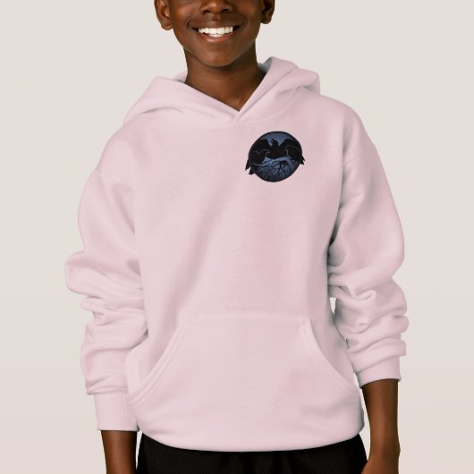 レイブンフード付きスウェットシャツキッズレイブン/クロウアートスウェットシャツ (正面)