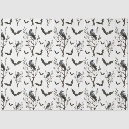 レイベンこうもりハロウィーンギフトラッピングティッシュペーパー 薄葉紙 (正面)