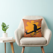 レイベンと原子の太陽、黄色、オレンジ、黒 クッション (椅子)