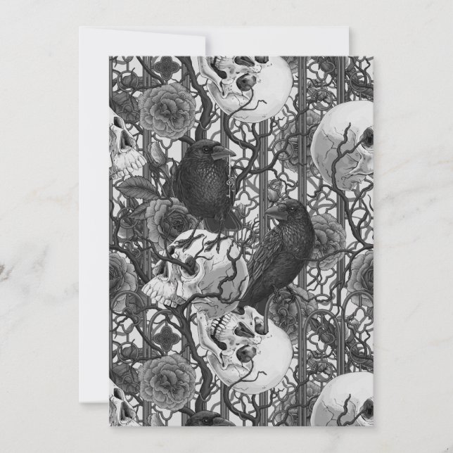 レイベンの秘密。暗くて陰気なゴシック様式のイラストレーション (正面)