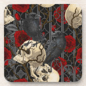 レイベンの秘密。暗くて陰気なゴシック様式のイラストレーション コースター (正面)