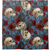 レイベンの秘密。暗くて陰気なゴシック様式のイラストレーション シャワーカーテン (正面)