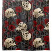 レイベンの秘密。暗くて陰気なゴシック様式のイラストレーション シャワーカーテン (正面)