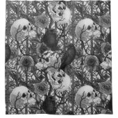 レイベンの秘密。暗くて陰気なゴシック様式のイラストレーション シャワーカーテン (正面)