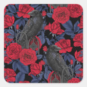 レイベンの秘密。暗くて陰気なゴシック様式のイラストレーション スクエアシール (正面)