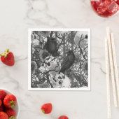 レイベンの秘密。暗くて陰気なゴシック様式のイラストレーション スタンダードカクテルナプキン (インサイチュ)