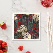 レイベンの秘密。暗くて陰気なゴシック様式のイラストレーション スタンダードカクテルナプキン (インサイチュ)